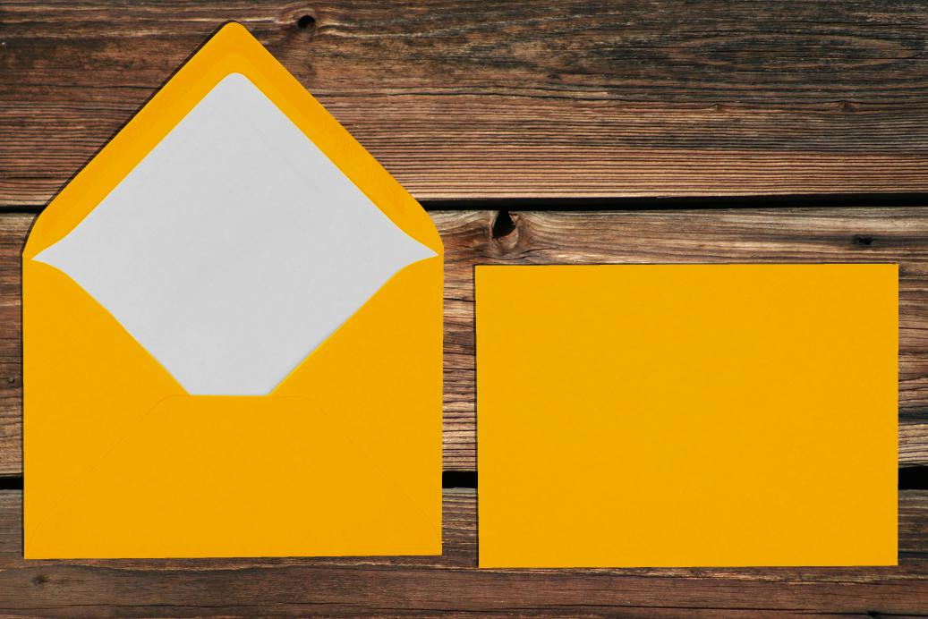 Briefhüllen mit Seidenfutter C6 114x162 mm Nassklebend Ocker gerippt 100 g/qm